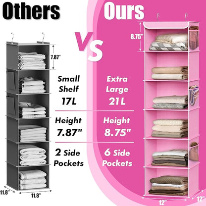 Simple Houseware 6 Shelf Hanging Closet Organizer - Image 4