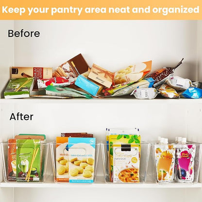 YIHONG Clear Plastic Storage Bins, 8 Pack Pantry Organizer Bins - Image 6