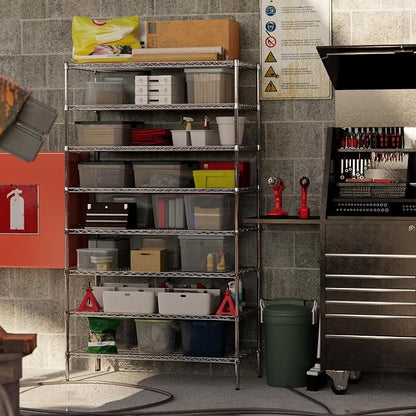 24" Deep x 48" Wide x 86" Height Wire Shelving Kit | 8-Tier | NSF Commercial - Image 7