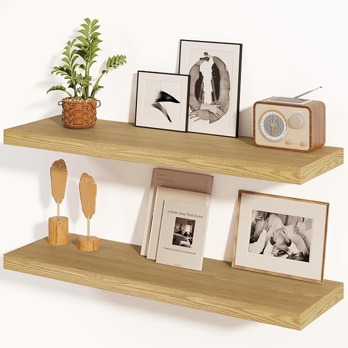 Fun Memories Floating Shelves 36 Inch Long, Deep Floating Shelf by FunMemories