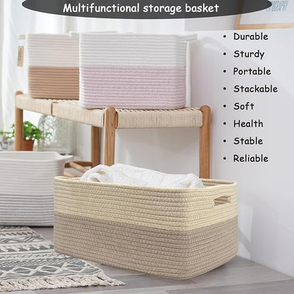 COMFY-HOMI Cotton Rope Woven Basket - Image 6