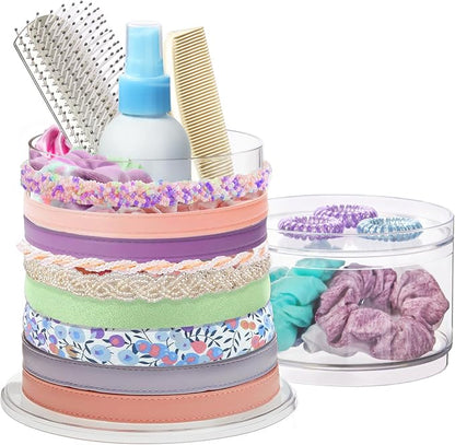 STORi Bella Stackable Clear Plastic Hair Accessory Organizer Set | Round by STORi