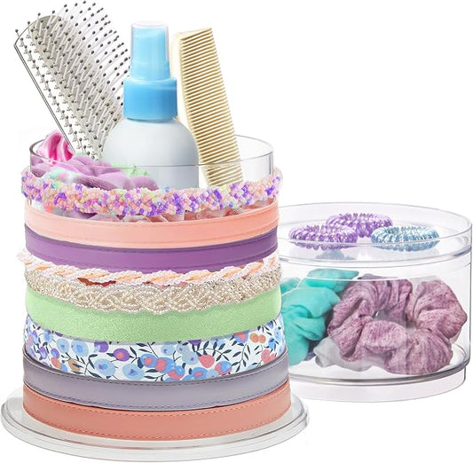 STORi Bella Stackable Clear Plastic Hair Accessory Organizer Set | Round by STORi