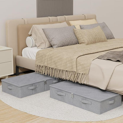 Underbed Storage Bin, Foldable Under Bed Flat Baskets Organizer, Container boxes - Image 2
