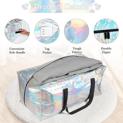 6 Pack Heavy Duty Moving Bags Extra Large Waterproof Foldable Clothing Storage - Image 4