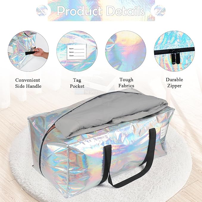 8 Pack Heavy Duty Moving Bags 24-Gallon Extra Large Waterproof Foldable - Image 4