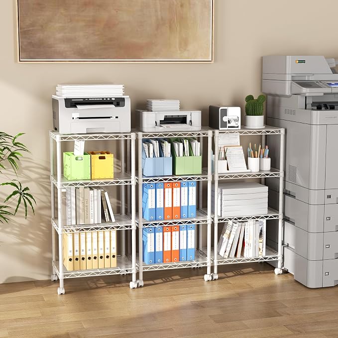 SINGAYE 4 Small Shelves Storage Shelf Wire Shelving Unit Metal Shelf Adjustable - Image 2