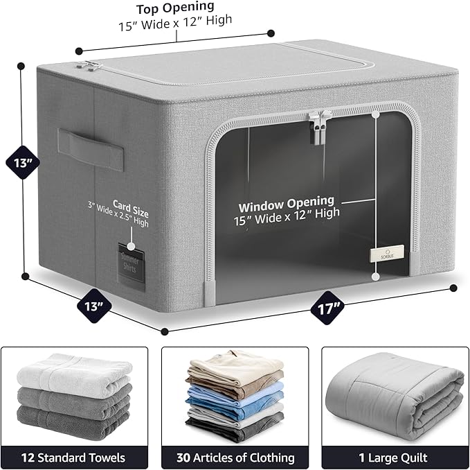 Sorbus Storage Bins with Metal Frame - Image 4