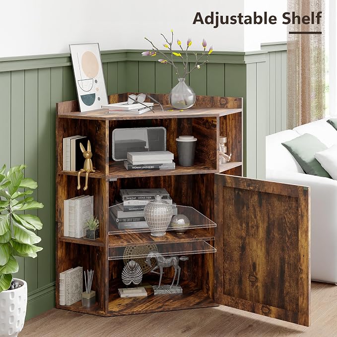 Vabches Corner Cabinet, Corner Storage Shelf - Image 4