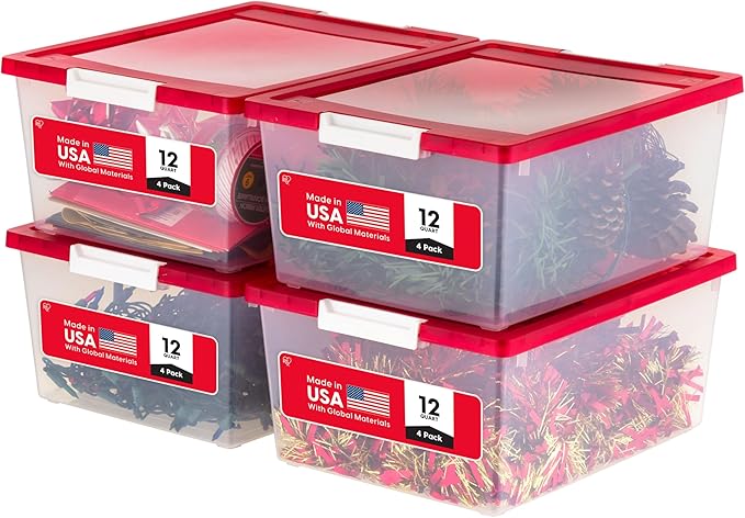 IRIS USA 12 Qt. Plastic Storage Bins Containers by IRISUSA