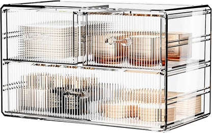 ZHIAI Stackable Storage Drawers, Acrylic Bathroom Counter Organizer Clear - Image 7