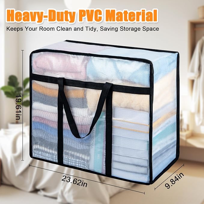 4 Pack Clear Blanket Storage Bags - Image 2