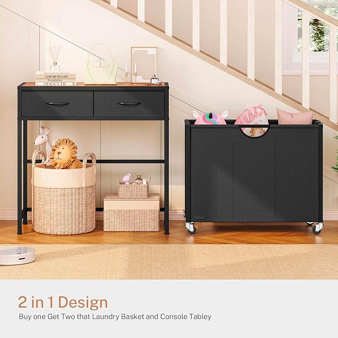 Laundry Sorter, Rolling Laundry Hamper - Image 4