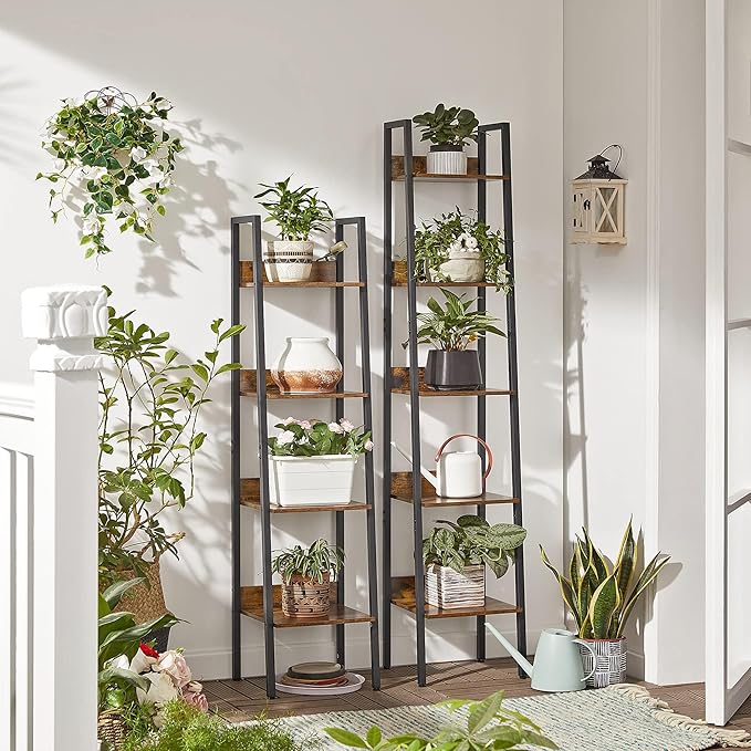VASAGLE Bookshelf, 5-Tier Narrow Book Shelf, 11.8 x 13.3 x 66.9 Inches - Image 4