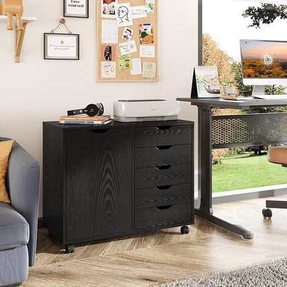 DEVAISE Mobile File Cabinet, 5-Drawer Wood Dresser Chest - Image 3