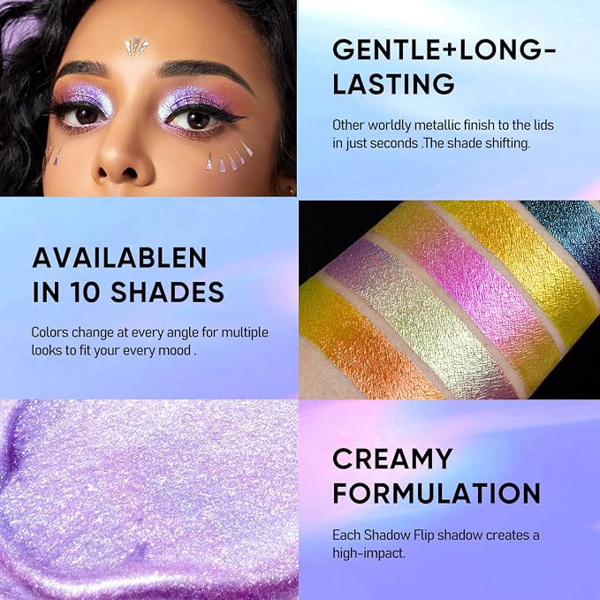 MAKI YIKA Glitter Eyeshadow Gold Liquid Multichrome Eyeshadows Long Lasting - Image 4