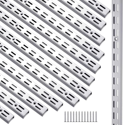 12 Pack 47 Inch Dual Track Upright Wall Shelving System Shelf Bracket Twin Slot by Unknown