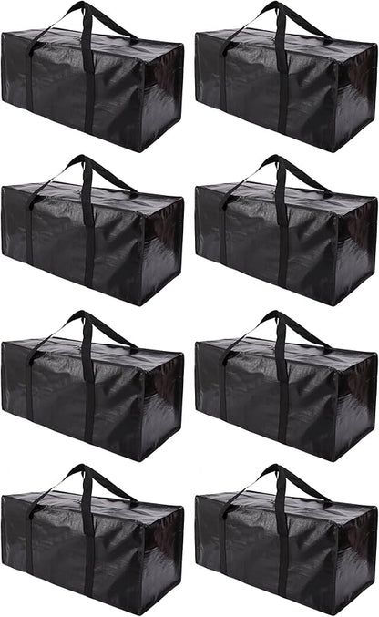 Extra Large Moving Bags with Zippers & Carrying Handles, Heavy-Duty Storage Tote by PANDA+JOYS