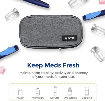 AUVON Portable Insulin Cooler Travel Case, Insulated Diabetic Bag - Image 8