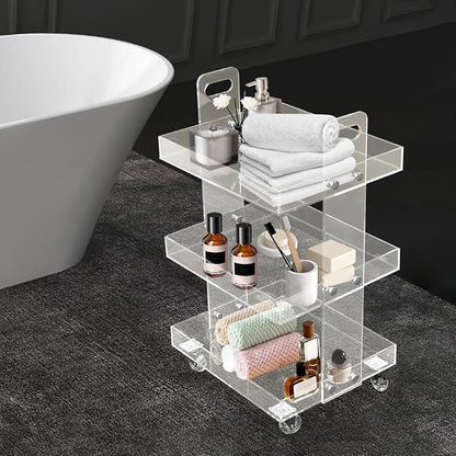 3-Tier Acrylic Utility Rolling Cart - Image 4