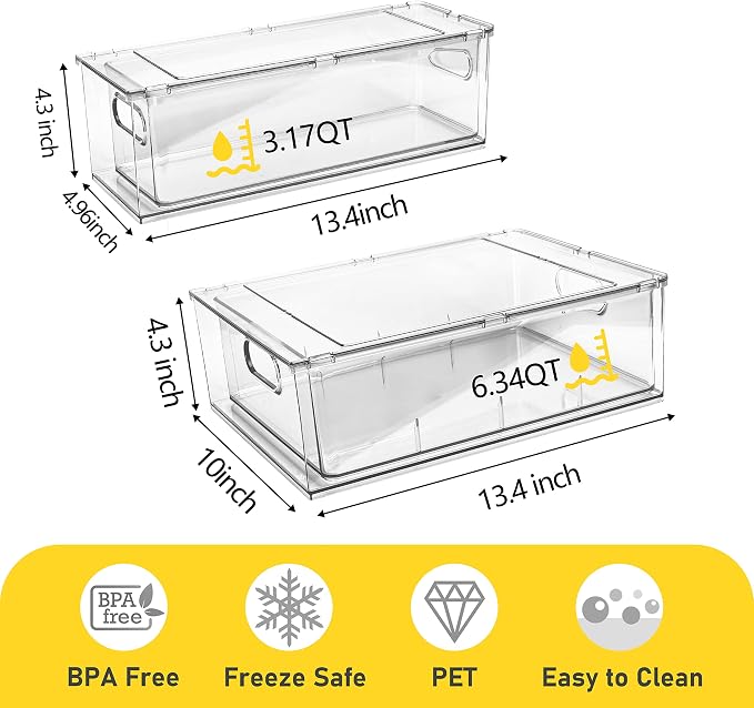 3 Pack Refrigerator Organizer Bins - Image 4