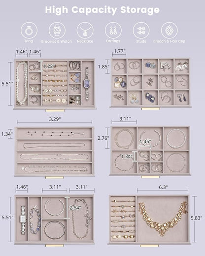 Lolalet Jewelry Box Organizer, 6-Layer Jewelry Organizers and Storage Case - Image 5