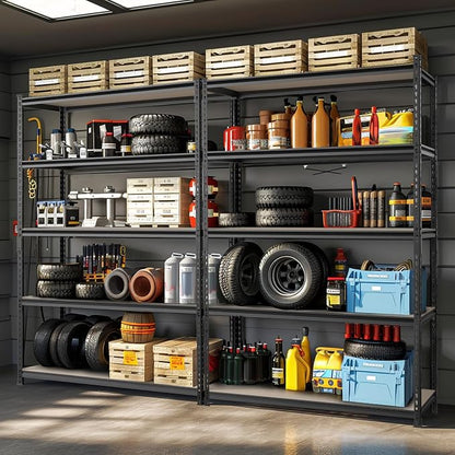 WORKPRO 5-Tier Metal Garage Shelving, 48”W x 24”D x 72”H, Adjustable Storage - Image 6
