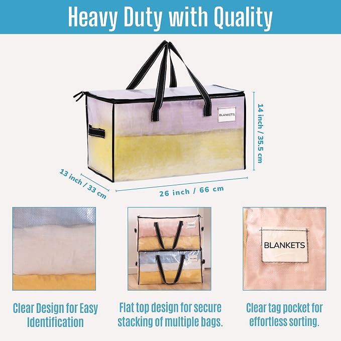 VENO 4 Pack Moving Bags, Comforter and Blanket Storage Bags - Image 5