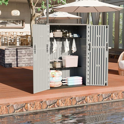 HOMSPARK Outdoor Storage Shed Weather Resistance, Patio Storage Cabinet - Image 6