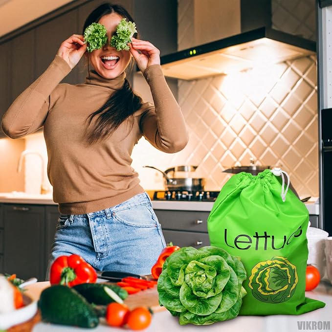 Lettuce Keeper for Refrigerator – 3-Layer Reusable Produce Storage Bags - Image 5