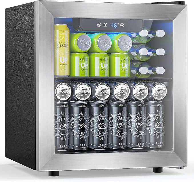 48 Can Beverage Refrigerator, 12 Bottle Wine Cooler by Electactic