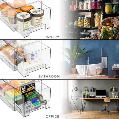 Sorbus Plastic Storage Bins Stackable Clear Pantry Organizer Box Bin - Image 5