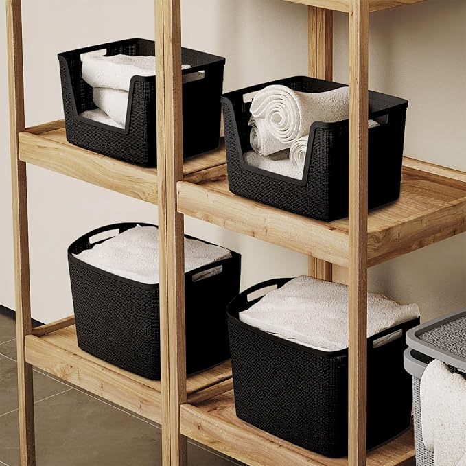 Curver Set of 4 Large 18L Easy Access Jute Decorative Plastic Organization and - Image 6