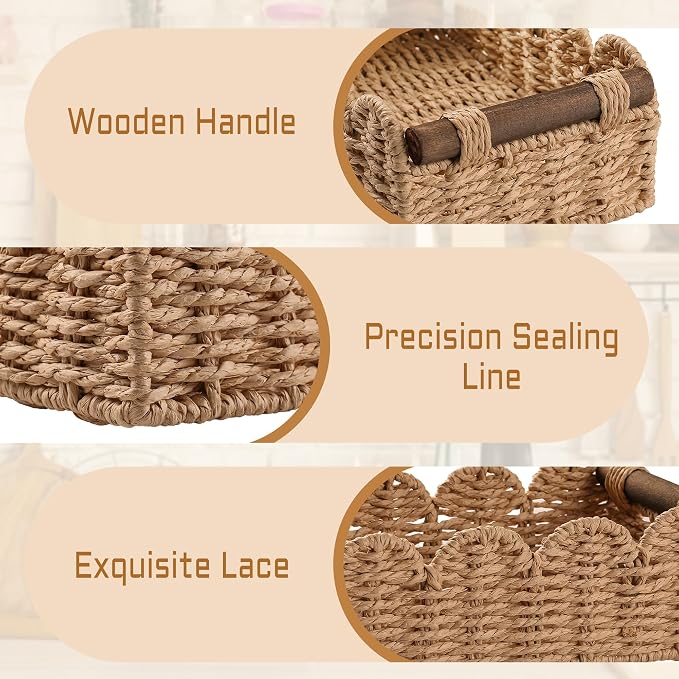Storage Basket Wicker Baskets for Organizing Toilet Paper Storage Basket for - Image 2