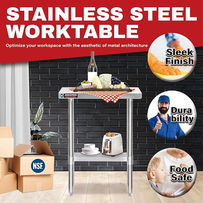 DuraSteel 30x12 Narrow Stainless Steel Table - Image 2