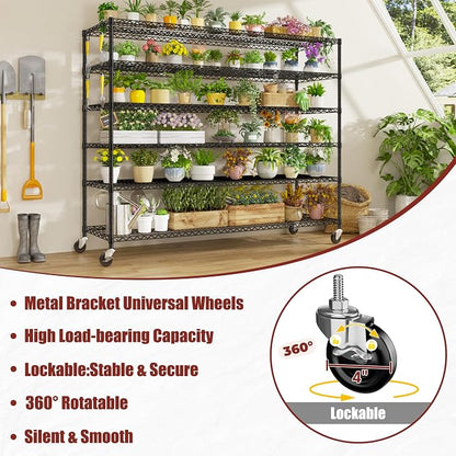 PrimeZone 6 Tier 80.7" H x 55.5" W x 24" D Wire Shelving - Image 4
