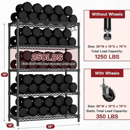 PrimeZone 36" W x 16" D x 79" H Wire Storage Shelves - Image 3