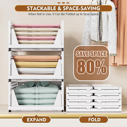 SNSLXH 5 Pack Stackable Closet Organizer Box, Space-Saving Clothes Storage - Image 5