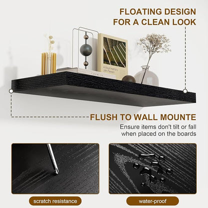 72 Inch Floating Shelves 2 Pack, 8 Inch Deep Floating Shelf Wall Mounted - Image 5