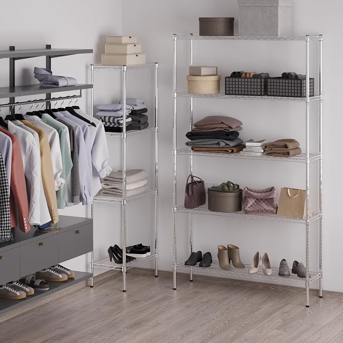 14" Deep x 48" Wide x 86" Height Wire Shelving Kit | 5-Tier | NSF Commercial - Image 5