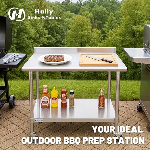 Hally Stainless Steel Table for Prep & Work 24 x 36 Inches - Image 3