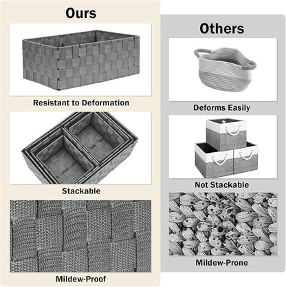 Woven Storage Baskets, Storage Bins, Cube Basket Container Baskets Storage - Image 5