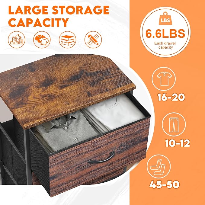 4 Fabric Drawer Dresser for Bedroom, Chest of Drawers - Image 6