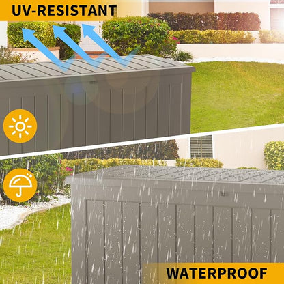 200 Gallon Resin Deck Box, Waterproof Outdoor Storage Bin - Image 3