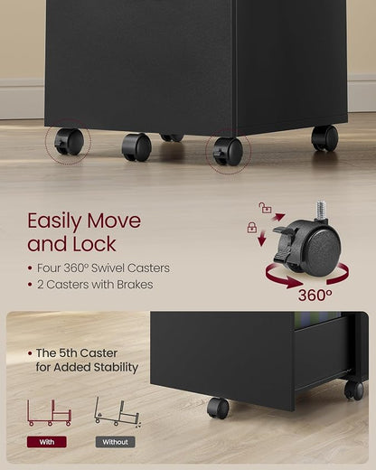 VASAGLE 2-Drawer File Cabinet, Small Rolling Filing Cabinet - Image 7
