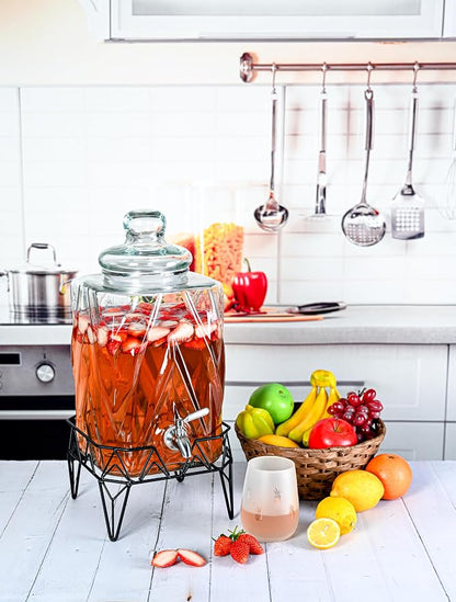 Glacial Ice Design Glass Beverage Dispenser - Image 4