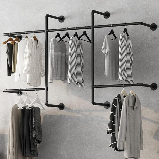 Industrial Pipe Clothing Racks by Unknown