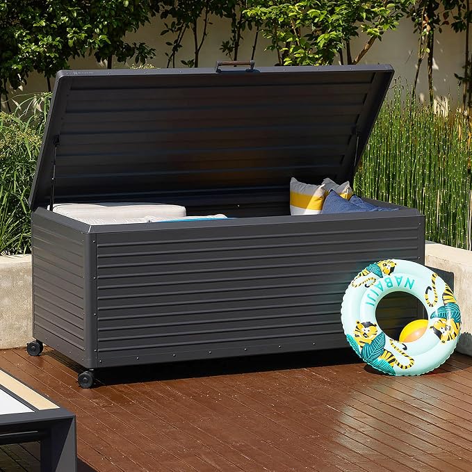MIRADOR 281 Gallon Outdoor Storage Box Waterproof, Metal Deck Box - Image 3