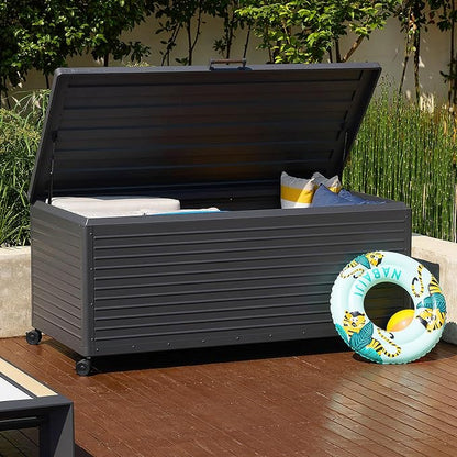 MIRADOR 281 Gallon Outdoor Storage Box Waterproof, Metal Deck Box - Image 3