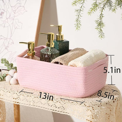 Small Storage Baskets for Organizing | Closet Organizer Bins | Shelf Toy Basket - Image 3